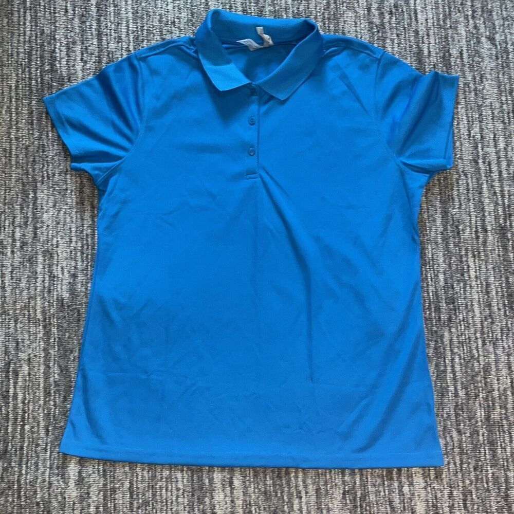 CLIQUE Women's Size XL Short Sleeve Performance Polo Shirt Aqua‎ Blue Top NWOT